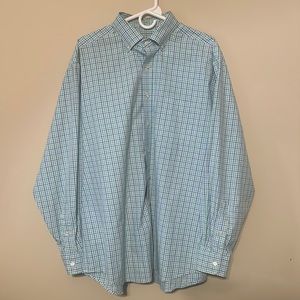 Vineyard Vines Men’s 100% Cotton Plaid Shirt Long Sleeve Blue/Green Size XL